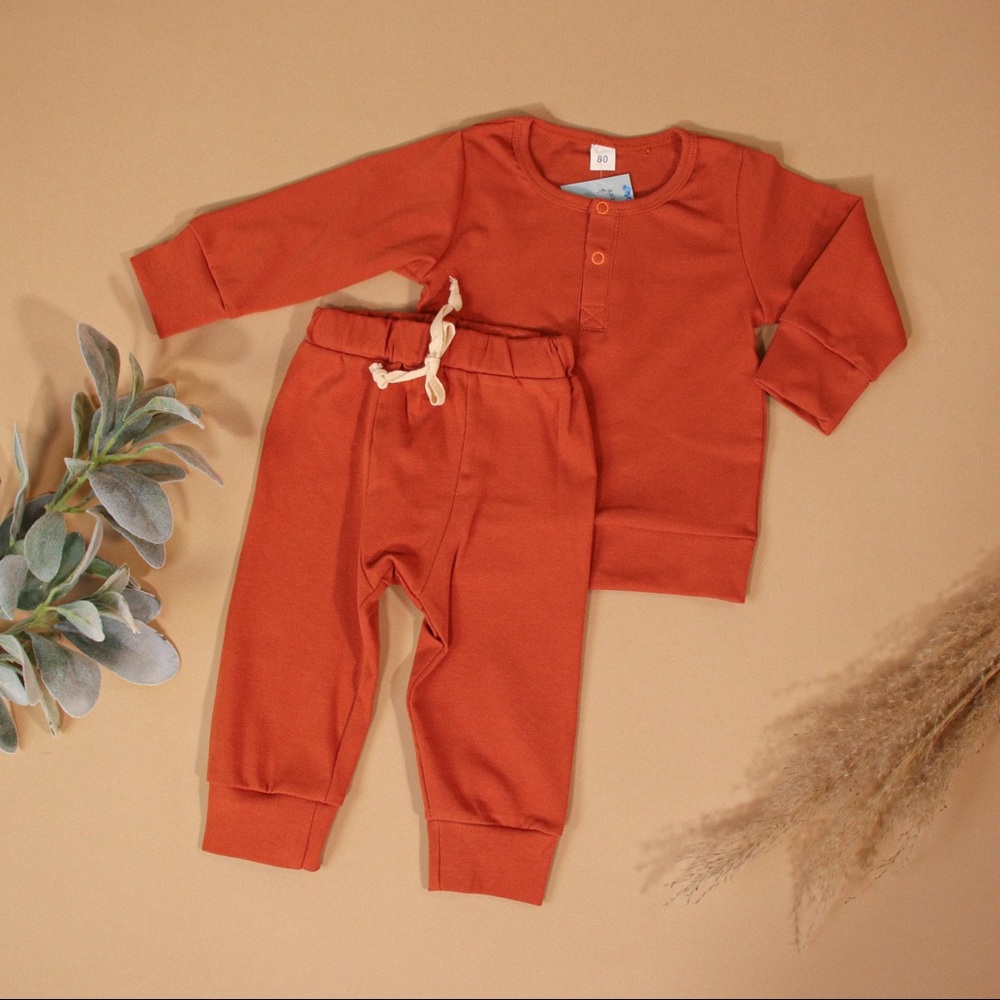 Two Piece Harem Lounge Set Spice Orange Baby Set